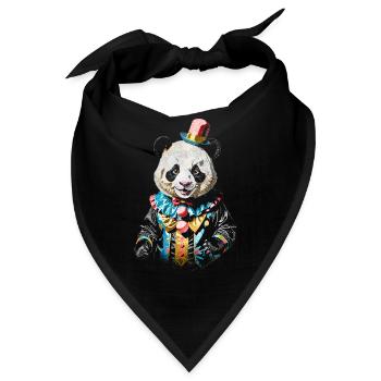 Clown-Panda - Bandana - Schwarz - Vorne
