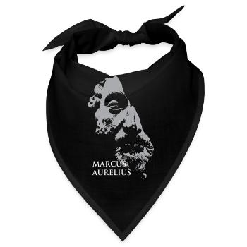 Marcus-Aurelius-Porträt in Grau - Bandana - Schwarz - Vorne