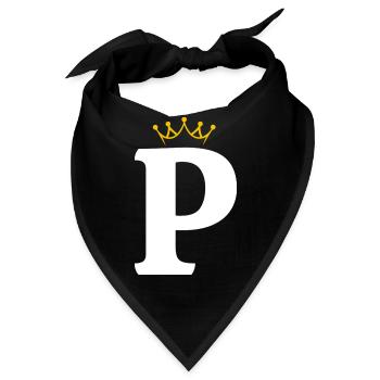 P Buchstabe Monogramm Design - Bandana - Schwarz - Vorne