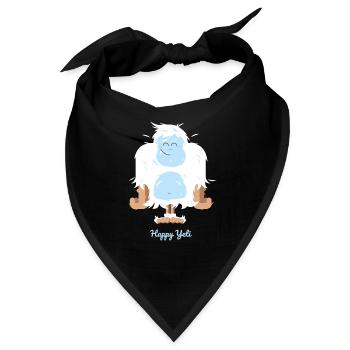 Glückliche Yeti Illustration - Bandana - Schwarz - Vorne