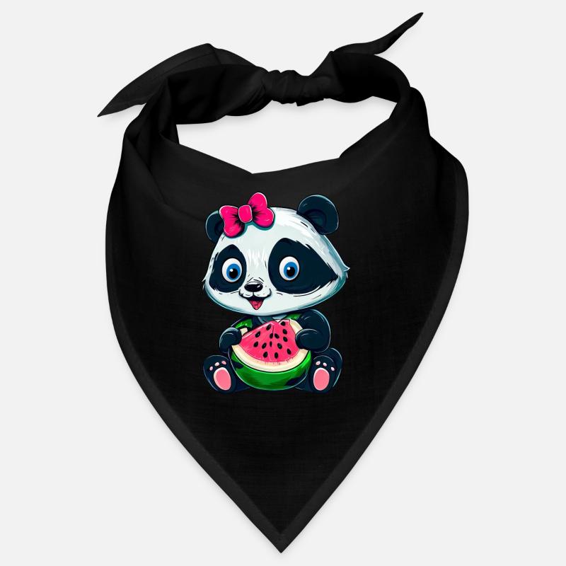 Süßes Panda-Mädchen mit Wassermelone Bandana