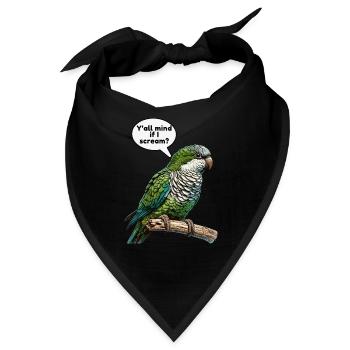 Quäker Papagei Mönch Sittich - Bandana - Schwarz - Vorne