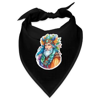 Druide Wasserfarben - Bandana - Schwarz - Vorne
