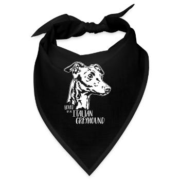 Loved by an ITALIAN GREYHOUND Hundespruch Wilsigns - Bandana - Schwarz - Vorne