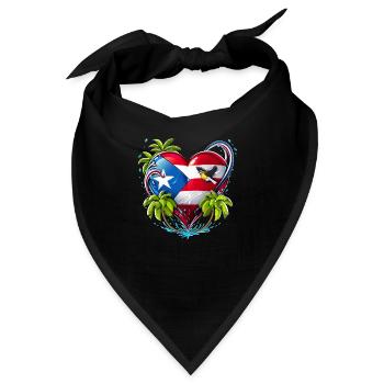 Boricua Puerto Rico Herz - Bandana - Schwarz - Vorne
