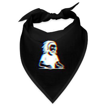 EDM - DJ - Glitch Rave Stil - Bandana - Schwarz - Vorne