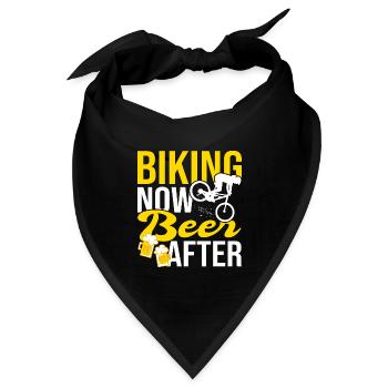 Biken jetzt Bier nach Sport Bike Mountainbike - Bandana - Schwarz - Vorne