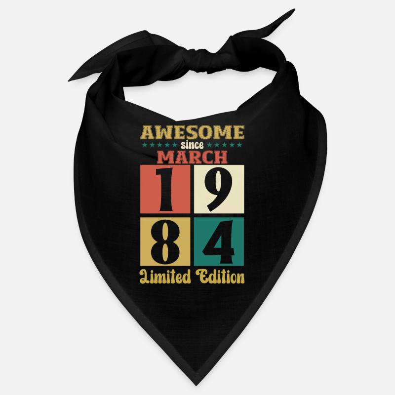 40th Birthday Gift Husband Awesome March 1984 Bandana