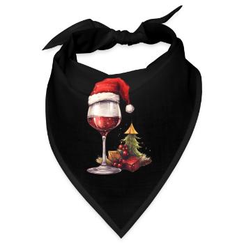 Lustiges Weinliebhaber Weihnachtsdesign - Bandana - Schwarz - Vorne