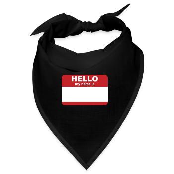 Namensschild Namen Personalisieren Geschenk - Bandana - Schwarz - Vorne