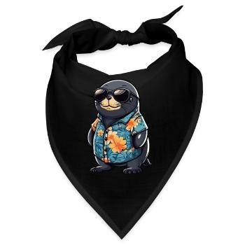 Robbe Tier Lustig Sommer - Bandana - Schwarz - Vorne