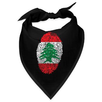 fingerprint i love wurzeln libanon lebanon - Bandana - Schwarz - Vorne