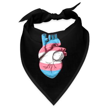 Lustiges Transgender Herz - Bandana - Schwarz - Vorne