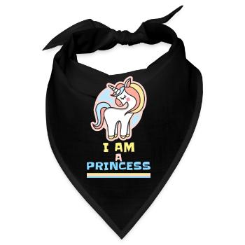 unicorn I am a princess - Bandana - Schwarz - Vorne