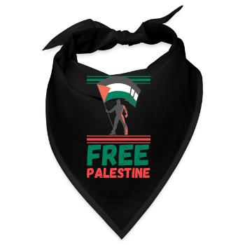 Free Palestine Palästina Frieden Freiheit - Bandana - Schwarz - Vorne