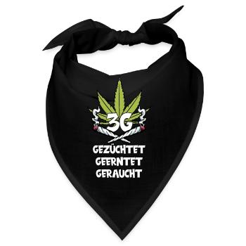 CANNABIS MARIHUANA JOINT KIFFEN KIFFER 3G REGEL - Bandana - Schwarz - Vorne