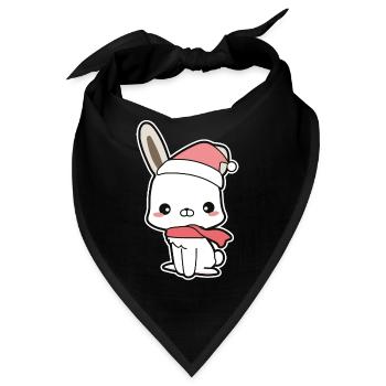 Hase Weihnachten - Bandana - Schwarz - Vorne