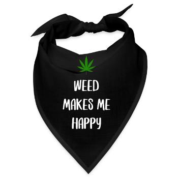 weed macht mich glücklich Cannabis Marihuana - Bandana - Schwarz - Vorne