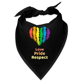 Liebe Stolz Respekt. Regenbogenherz für Oslo - Bandana - Schwarz - Vorne