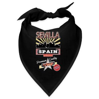Sevilla Spanien Stadt Skyline Vintage Retro - Bandana - Schwarz - Vorne