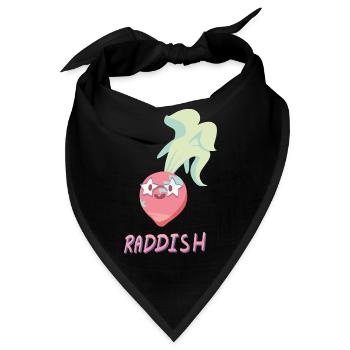 Süßer Cartoon Rettich - Bandana - Schwarz - Vorne