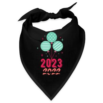2022 Bye Welcome 2023 Neujahr Bunter Ballon - Bandana - Schwarz - Vorne