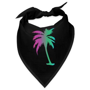 Tropisches Strand Paradies Palmen Regenbogen 10 - Bandana - Schwarz - Vorne