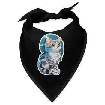 Niedliche kleine Katze - Bandana - Schwarz - Vorne