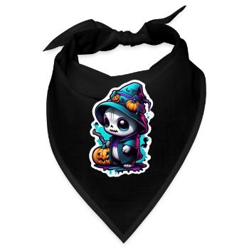 Halloween - Monster mit Hexenhut - Bandana - Schwarz - Vorne