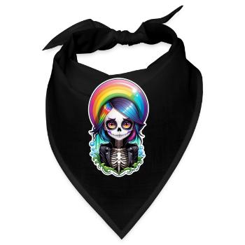 Halloween - Rock & Regenbogen - Bandana - Schwarz - Vorne