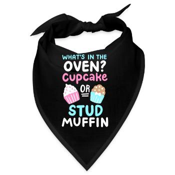 Cupcake oder Stud Muffin Gender Reveal Party - Bandana - Schwarz - Vorne