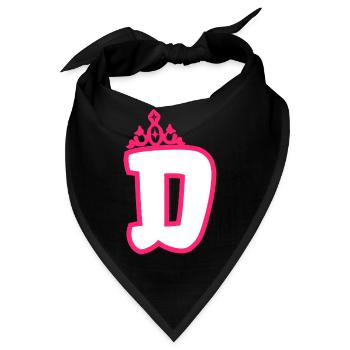 Monogrammierte Kleinkind Mädchen Krone - Bandana - Schwarz - Vorne
