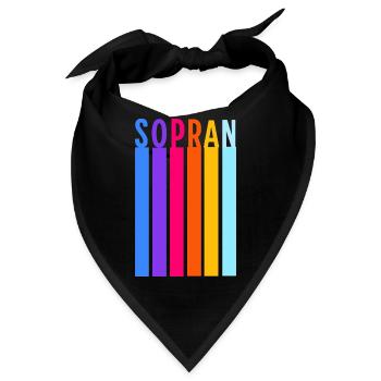 Chor - Sopran Retro Streifen - Bandana - Schwarz - Vorne