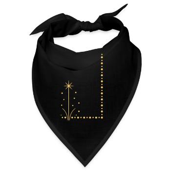 Goldene Sternpflanze am Rand - Bandana - Schwarz - Vorne