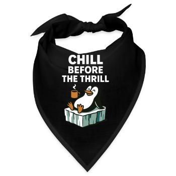 Entspann dich vor dem Nervenkitzel Penguin Spaß Winterstimmung - Bandana - Schwarz - Vorne