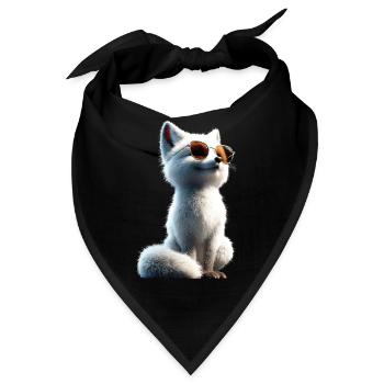 Polarfuchs Schneefuchs Eisfuchs Süßer Weißer Fuchs - Bandana - Schwarz - Vorne