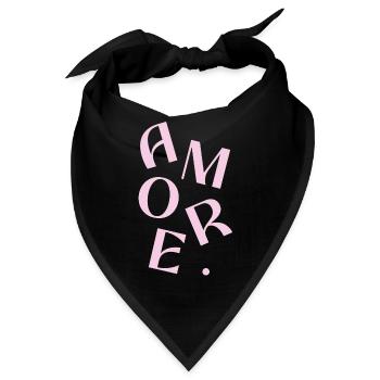 Amore Pink Typografie Fragment - Bandana - Schwarz - Vorne