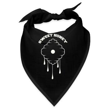 Honigwabe Tropfen Design - Bandana - Schwarz - Vorne