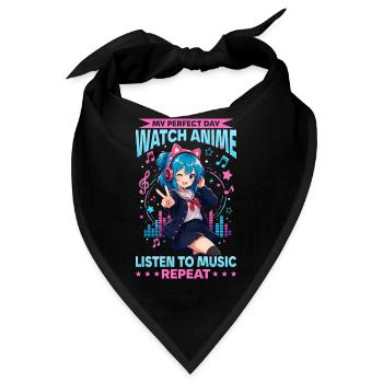 Anime and Music Chibi - Bandana - Schwarz - Vorne