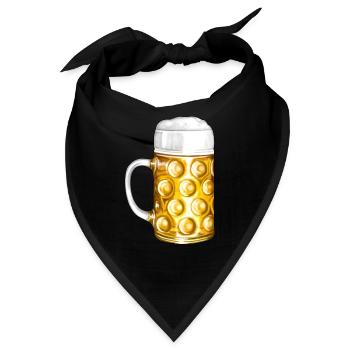 Bier Bierkrug Bierzelt Illustration - Bandana - Schwarz - Vorne