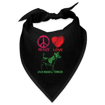Jack Russel Terrier - Bandana - Schwarz - Vorne