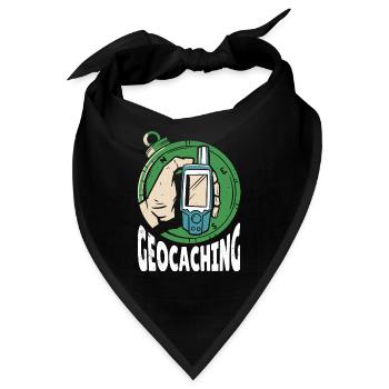 Geocaching GPS Koordinaten Hobby - Bandana - Schwarz - Vorne