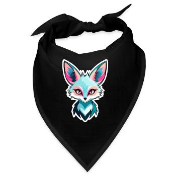 Wüstenfuchs Fennek Zeichnung - Bandana - Schwarz - Vorne