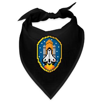 Space Shuttle Badge (Pixel art/Space-Badge) - Bandana - Schwarz - Vorne