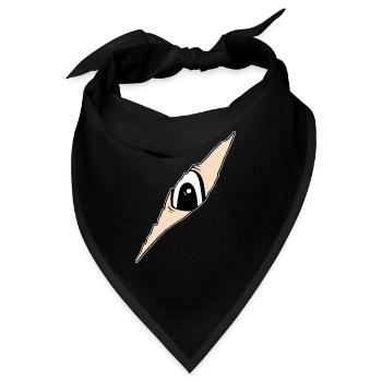 Auge schaut durch ein Riss - aufgerissener Stoff - Bandana - Schwarz - Vorne