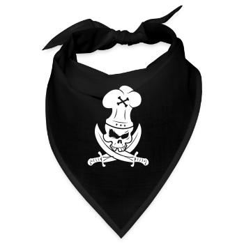 BLACK GRILL BBQ SKULL MIT SÄBEL - Bandana - Schwarz - Vorne