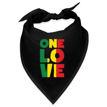 Rastafari ONE LOVE Reggae Style - Bandana - Schwarz - Vorne