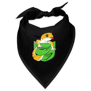 Leopard Gecko - Bandana - Schwarz - Vorne
