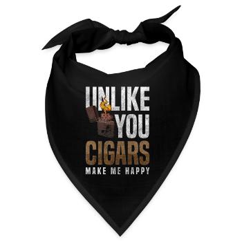 Zigarre Raucher Gentlemen Club Luxus Qualm - Bandana - Schwarz - Vorne