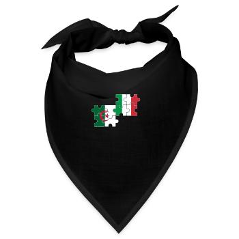 Algerien Italien Flagge Italienisch Algerier - Bandana - Schwarz - Vorne